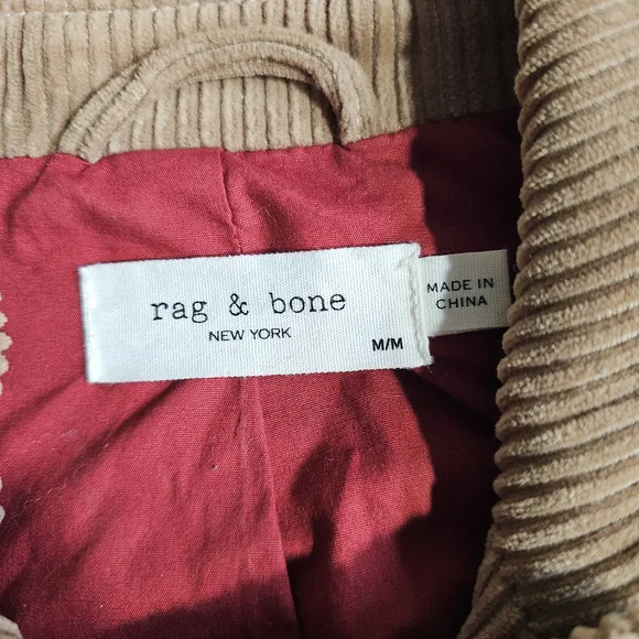 RAG & BONE Mercer Corduroy Moto Camel Cropped Jacket Womens Medium. - Picture 8 of 15